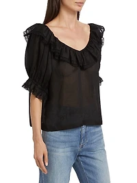 Samara Ruffle-Trim Top