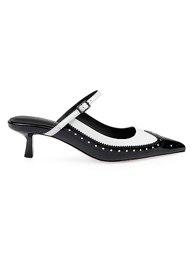 Elle 45MM Buckled Leather Pumps