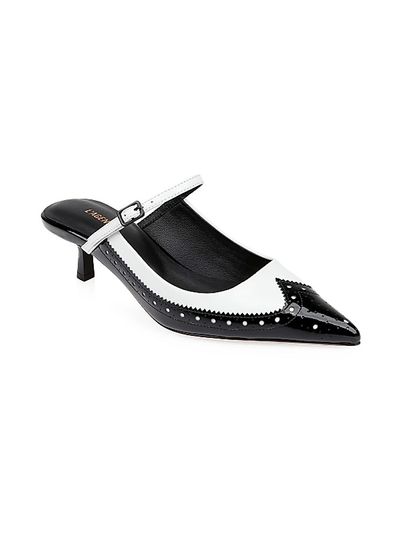 Elle 45MM Buckled Leather Pumps