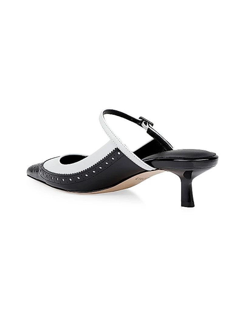 Elle 45MM Buckled Leather Pumps