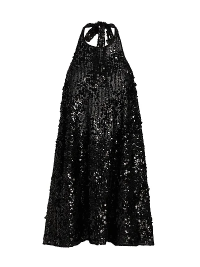 Winston Sequined Halter Minidress