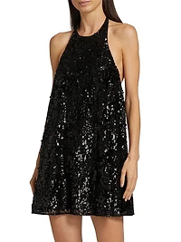 Winston Sequined Halter Minidress