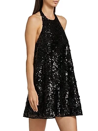 Winston Sequined Halter Minidress