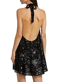 Winston Sequined Halter Minidress