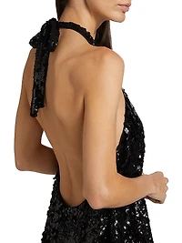 Winston Sequined Halter Minidress