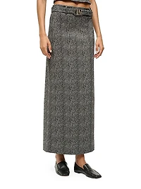 Murray Belted Bouclé Maxi Skirt