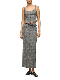 Murray Belted Bouclé Maxi Skirt