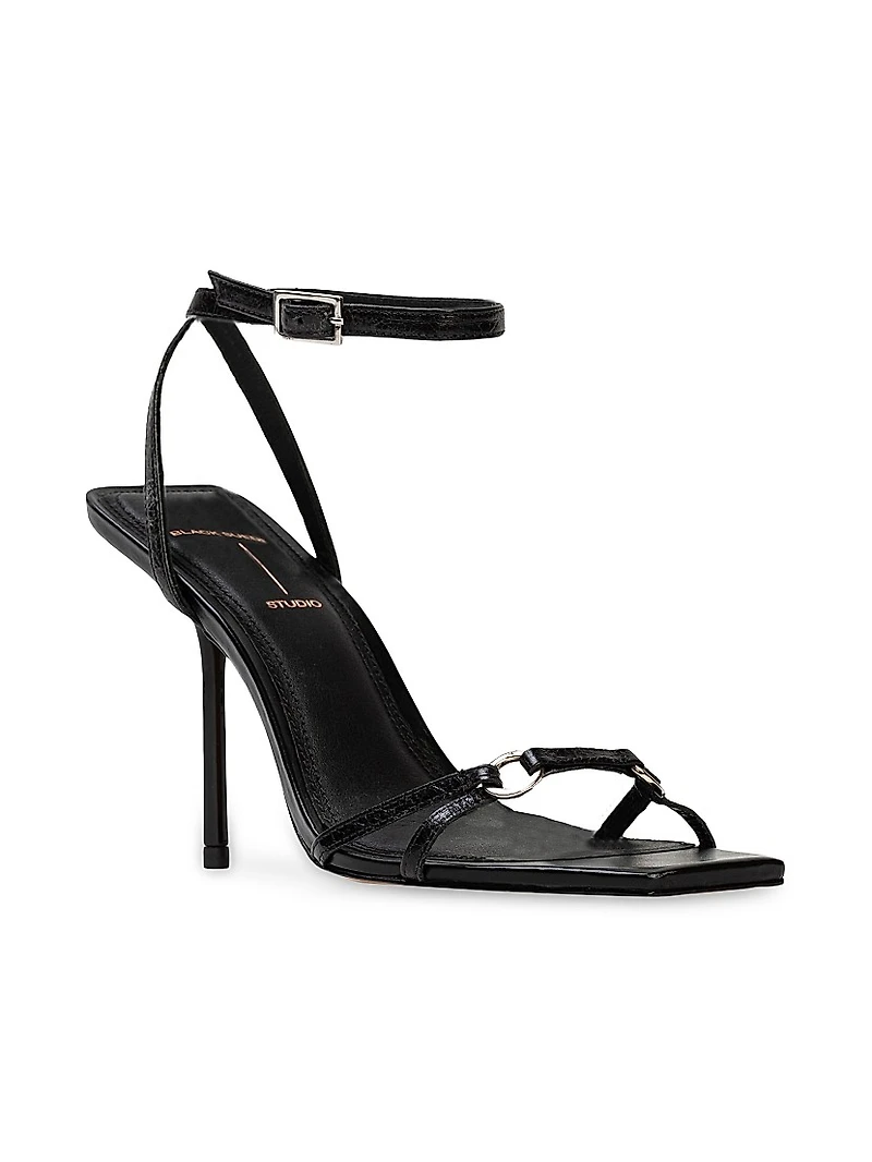 Frankie 100MM Leather High Heel Sandals
