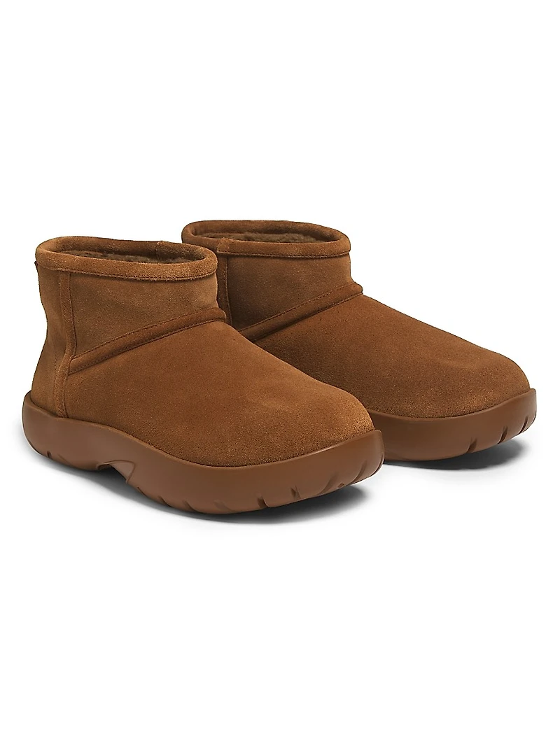 Snap Shearling Ankle Boots