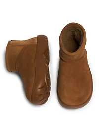 Snap Shearling Ankle Boots