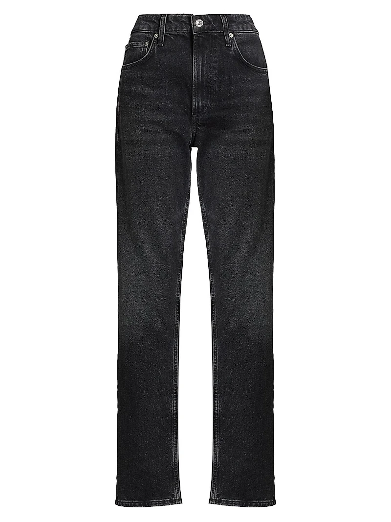 Zurie High-Rise Stretch Straight-Leg Jeans