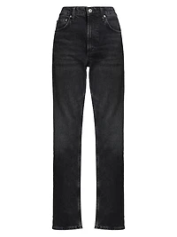 Zurie High-Rise Stretch Straight-Leg Jeans
