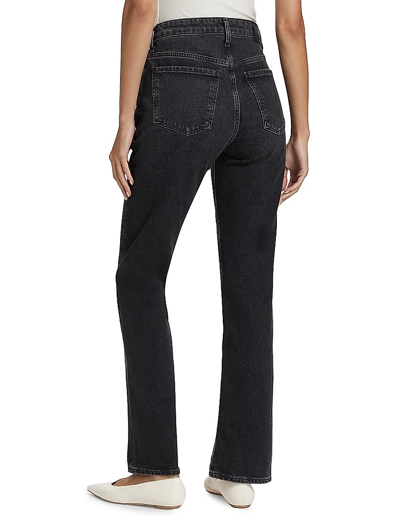 Zurie High-Rise Stretch Straight-Leg Jeans