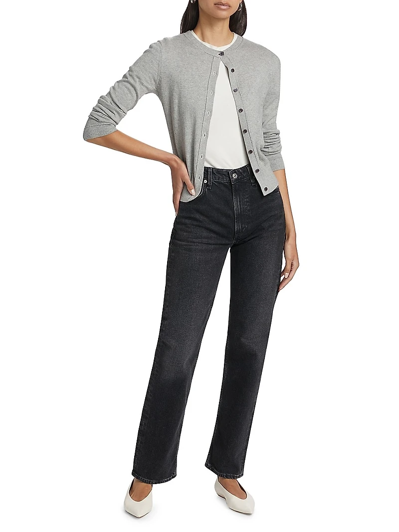 Zurie High-Rise Stretch Straight-Leg Jeans