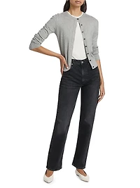 Zurie High-Rise Stretch Straight-Leg Jeans