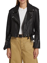 Kindra Cropped Moto Jacket
