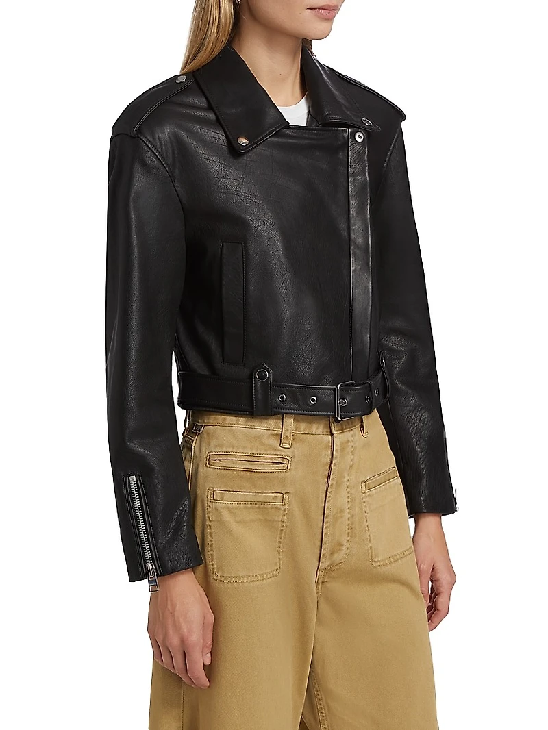 Kindra Cropped Moto Jacket