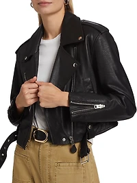 Kindra Cropped Moto Jacket