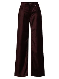 Loli Velvet High-Rise Wide-Leg Jeans