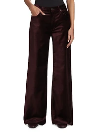 Loli Velvet High-Rise Wide-Leg Jeans