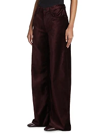 Loli Velvet High-Rise Wide-Leg Jeans