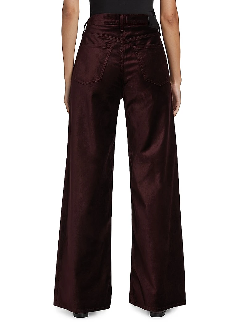Loli Velvet High-Rise Wide-Leg Jeans