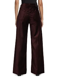 Loli Velvet High-Rise Wide-Leg Jeans