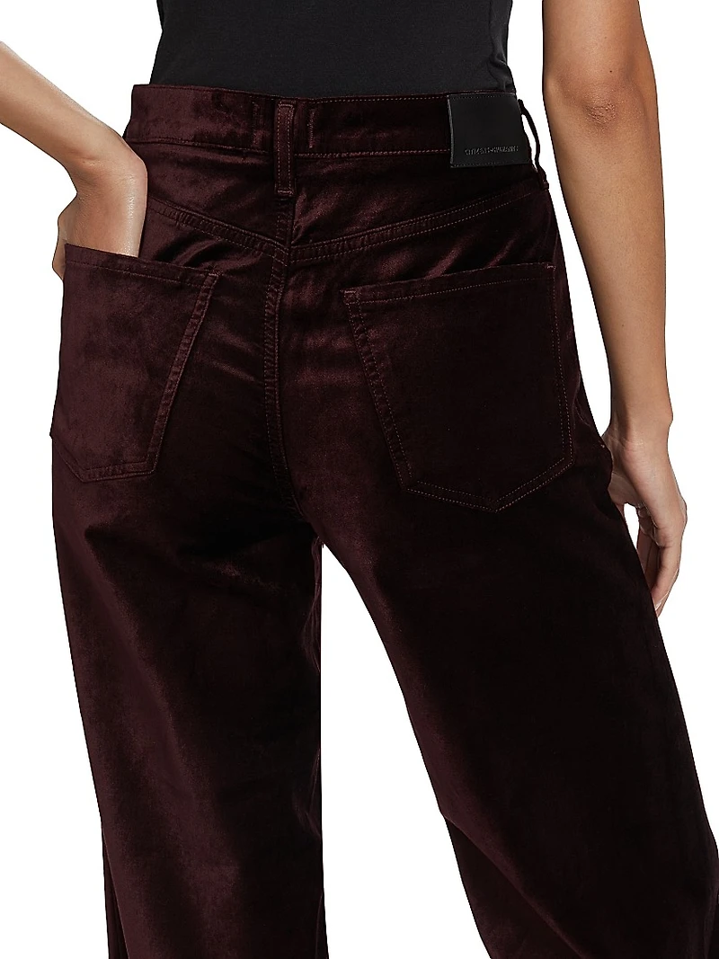 Loli Velvet High-Rise Wide-Leg Jeans