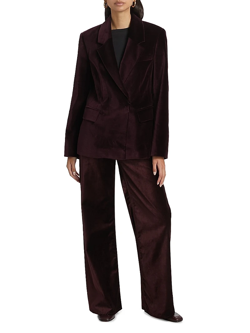 Loli Velvet High-Rise Wide-Leg Jeans