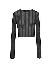 Cropped Top in Striped Knit