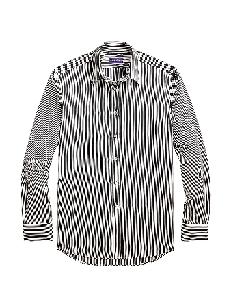 Striped Cotton Button-Up Shirt