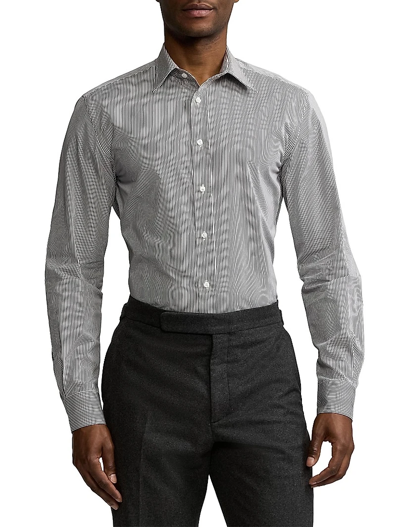 Striped Cotton Button-Up Shirt
