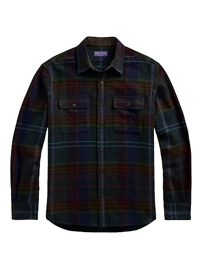 Wool Blanket Button-Front Shirt