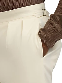 Double-Pleated Wool Garbadine Trousers