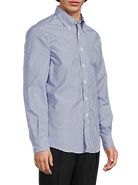 Bengal-Striped Cotton Poplin Shirt