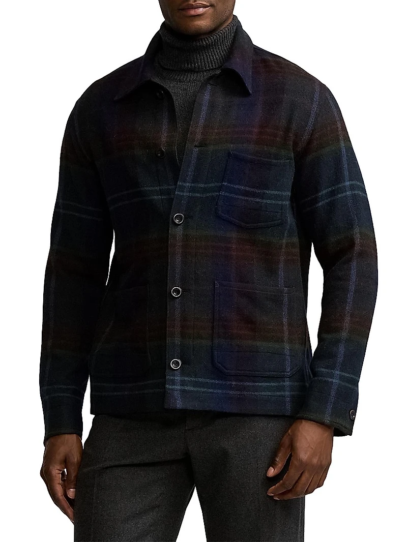 Shadow Plaid Shirt Jacket