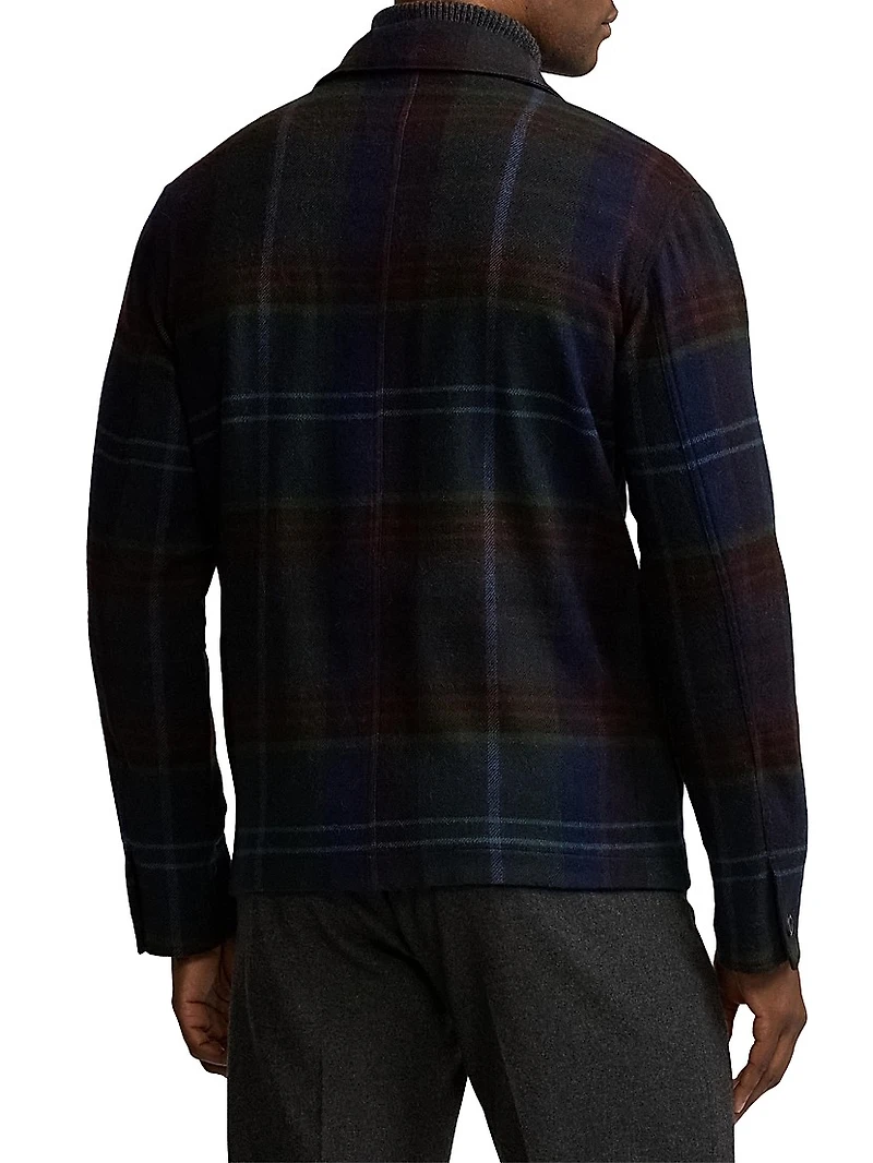 Shadow Plaid Shirt Jacket