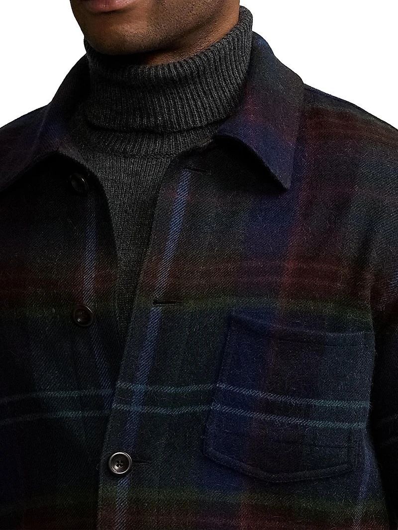 Shadow Plaid Shirt Jacket