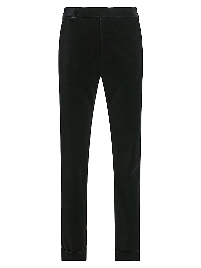 Velvet Straight-Leg Trousers