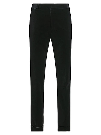 Velvet Straight-Leg Trousers