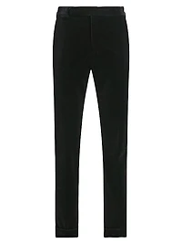 Velvet Straight-Leg Trousers