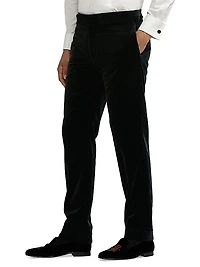 Velvet Straight-Leg Trousers