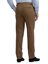 Houndstooth Wool-Blend Straight-Leg Trousers