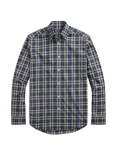 Plaid Cotton Poplin Long-Sleeve Shirt