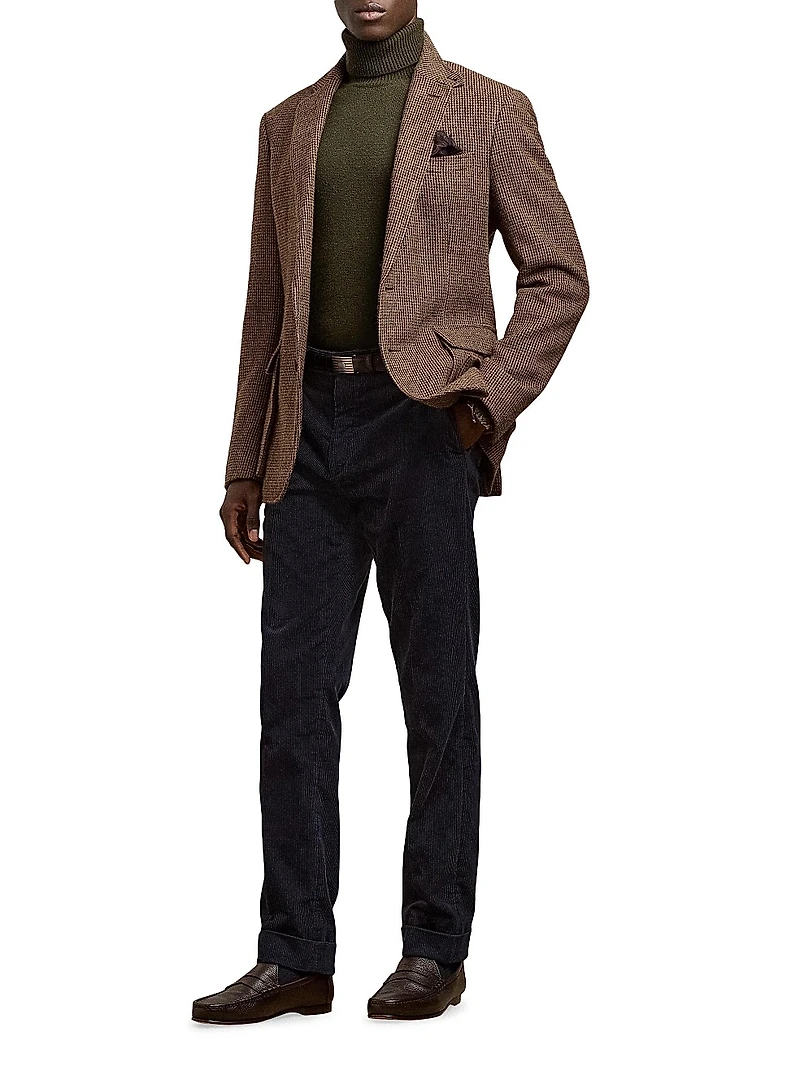 Corduroy Mid-Rise Straight-Leg Pants