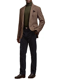 Corduroy Mid-Rise Straight-Leg Pants