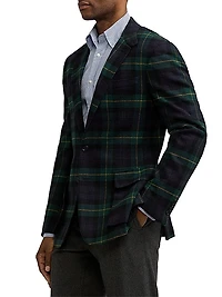 Kent Plaid Wool-Cashmere Single-Breasted Jacket