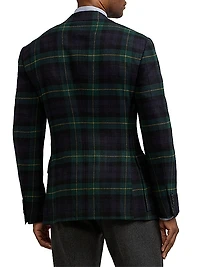 Kent Plaid Wool-Cashmere Single-Breasted Jacket