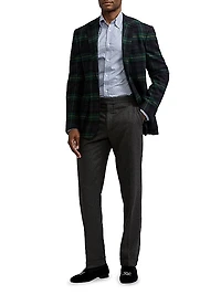 Kent Plaid Wool-Cashmere Single-Breasted Jacket