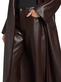 Demora Leather Straight-Leg Pants